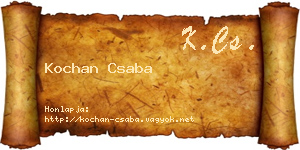 Kochan Csaba névjegykártya